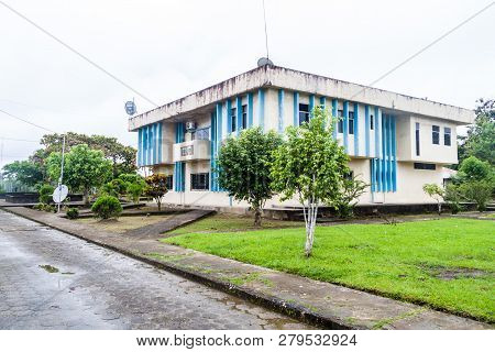 Town Hall In Nuevo Rocafuerte Village, Ecuador