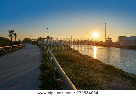Guardamar del Segura marina Dunas boats in Alicante at sunset of Spain