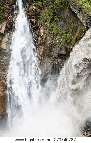Agoyan Falls On River Pastaza In Ecuador