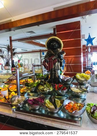 Sharm El Sheikh, Egypt - December 31, 2018: The Food In The Buffet Restaurant At Xperience Sea Breez