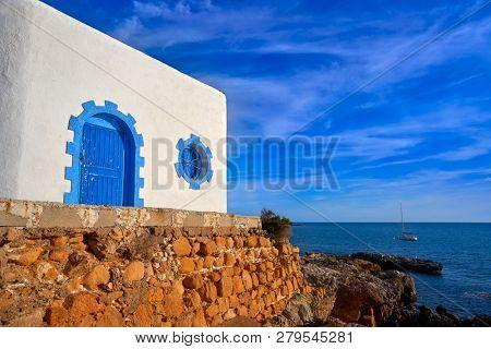 Nova Tabarca island white facades in Alicante Spain