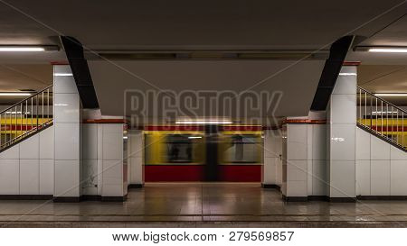 The Train Arrives At The Underground Railway