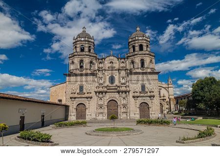 Cajamarca, Peru - June 8, 2015 Cathedral In Cajamarca Peru