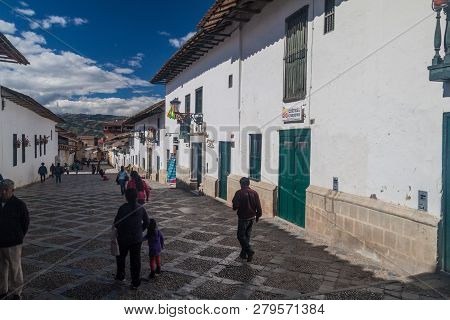 Cajamarca, Peru - June 8, 2015 Colonial Architecture In Cajamarca Peru