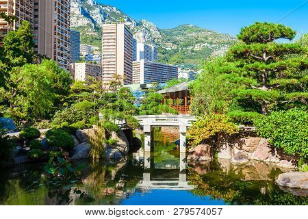 Japanese Garden Or Jardin Japonais Is A Municipal Public Park In Monte Carlo In Monaco