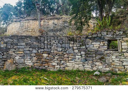 Kuelap, Ruined Citadel City Of Chachapoyas Cloud Forest Culture In Mountains Of Northern Peru.