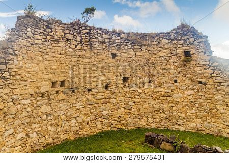 Kuelap, Ruined Citadel City Of Chachapoyas Cloud Forest Culture In Mountains Of Northern Peru.