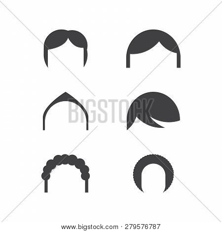 Men's Hair Styles, Vector Illustration Isolated On White Background.