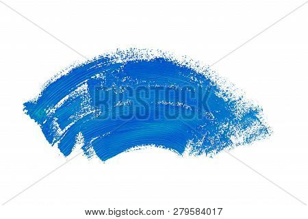 Abstraction For Background, Drawing With Blue Paint On White Isolated Background