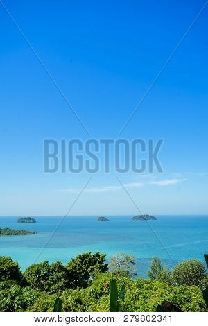 Beautiful Sea Viewpoint At Kaibae Viewpoint In Koh Chang, Trad, Thailand.