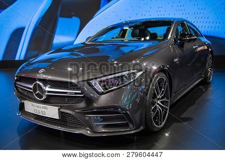 Nonthaburi, Thailand - December 4, 2018: Mercedes Benz Amg Cls 53 Presented In Motor Expo 2018