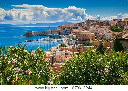 Coastal Landscape With Old Town Of Gaeta, Italy