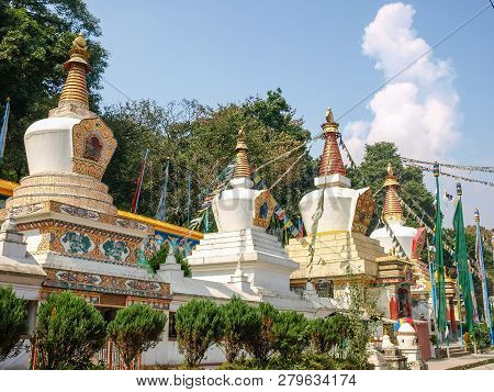 Small Stupas At The Eastern Foot Of The Swayambu Hill In The Buddhist Swayambhunath Temple Complex, 