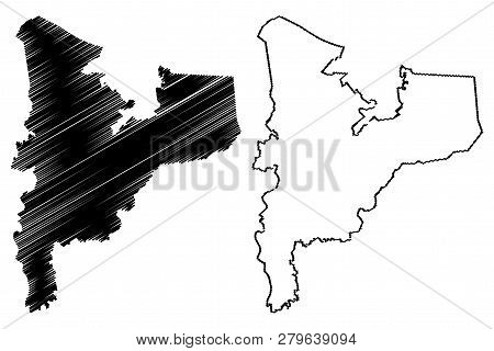 Dakahlia Governorate (governorates Of Egypt, Arab Republic Of Egypt) Map Vector Illustration, Scribb