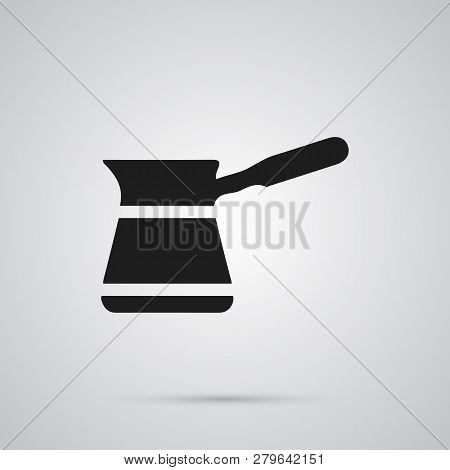 Isolated Turkish Cezve Icon Symbol On Clean Background. Vector Ibrik Element In Trendy Style.
