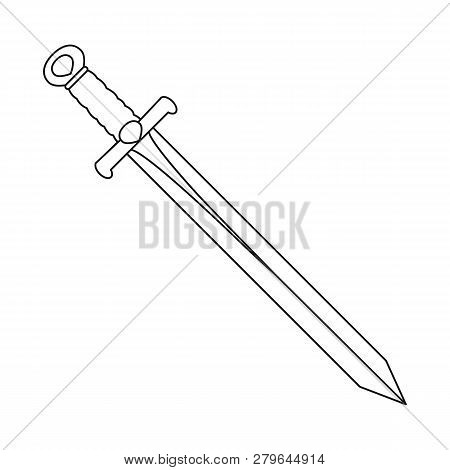 Vector Illustration Of Sword  And Dagger  Sign. Set Of Sword  And Weapon Vector Icon For Stock.