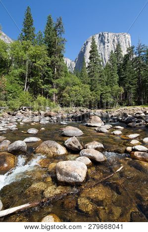 Typical View Of The Yosemite National Park - El Capitan, Tunnel View, Bridalveil Fall, Half Done