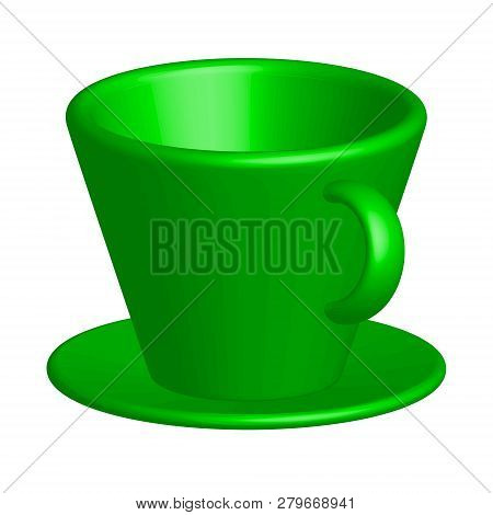 Vector Image Coffee Cup 3d With A Saucer Of Green Color On A White Background