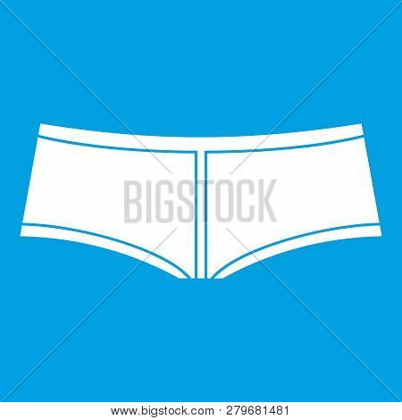Boyshorts Icon White Isolated On Blue Background Illustration
