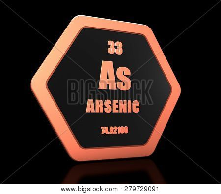 Arsenic Chemical Element Periodic Table Symbol 3d Render