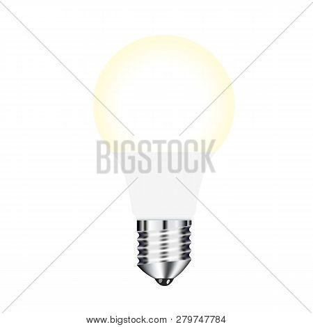Vector Drawing Bright Led Lamps With Warm Glow On A White Background