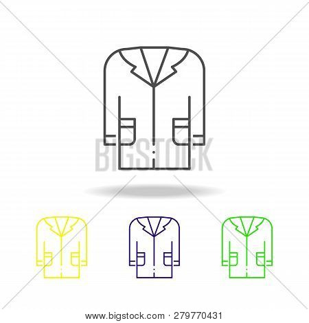 Medical Gown Colored Icons. Element Of Science Illustration. Thin Line Illustration For Website Desi