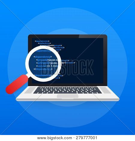 Software Testing. Software Development Workflow Process Coding Testing Analysis Concept. Vector Stoc