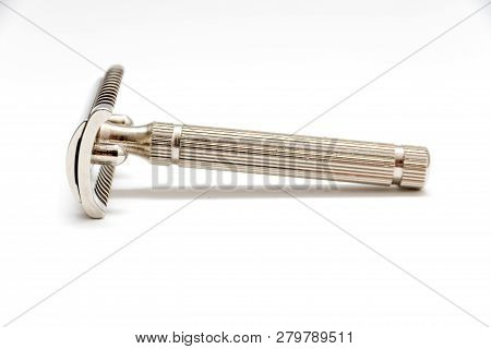 Traditional Double Edge Open Comb Safety Razor Isolated On White Background