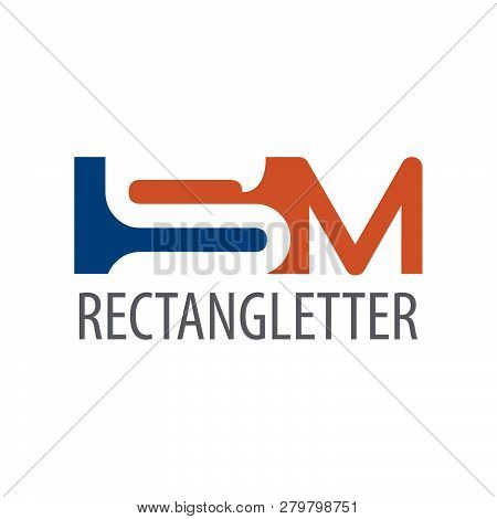 Rectangle Initial Letter Sm Logo Concept Design. Symbol Graphic Template Element Vector