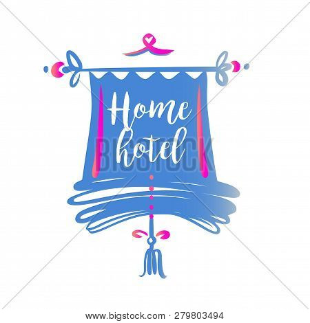 Template Logo For Family Hotel Resort. Concept Design Company Identity For Small Guest House Hostel 