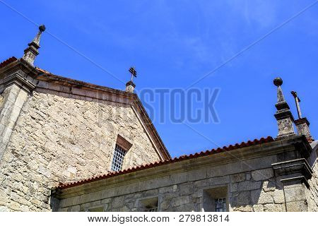 Crosses And Pinnacles Of The St Peter Church In Castro Daire, Portugal