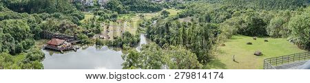 Curitiba - Pr, Brazil - December 16, 2018: Panoramic Aerial View Of The Tangua Park (parque Tangua -
