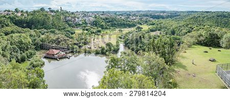 Curitiba - Pr, Brazil - December 16, 2018: Panoramic Aerial View Of The Tangua Park (parque Tangua -