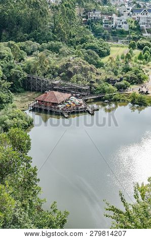 Curitiba - Pr, Brazil - December 16, 2018: Aerial View Of The Deck Of The Tangua Park (parque Tangua