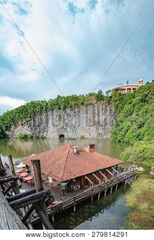 Curitiba - Pr, Brazil - December 16, 2018: View Of The Deck Of The Tangua Park (parque Tangua).
