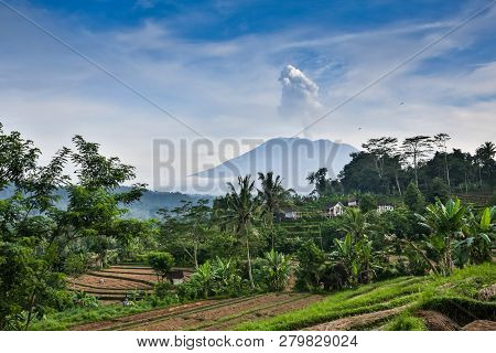 Agung Mountain From Lempuyang Temple In Bali
