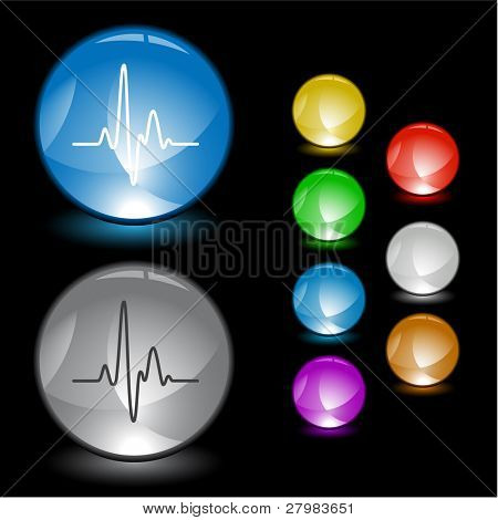 Cardiogram. Vector interface element.