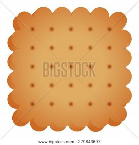 Cracker Cookie Icon. Cartoon Of Cracker Cookie Vector Icon For Web Design Isolated On White Backgrou