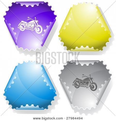 Motocykl. Vektorové nálepka.