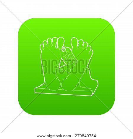 Dead Body Icon Green Vector Isolated On White Background