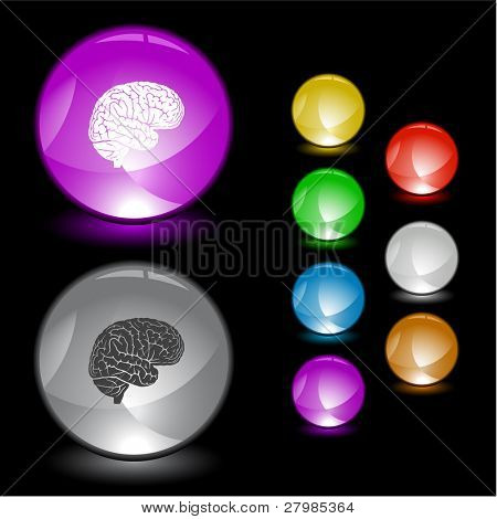Brain. Vector interface element.