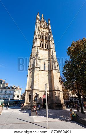 Bordeaux, France - September 17, 2018: Cathedral Of Saint Andrew Of Bordeaux Or Cathedrale Saint And