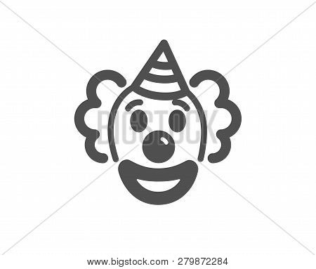 Clown Icon. Amusement Park Funnyman Sign. Quality Design Element. Classic Style Icon. Vector