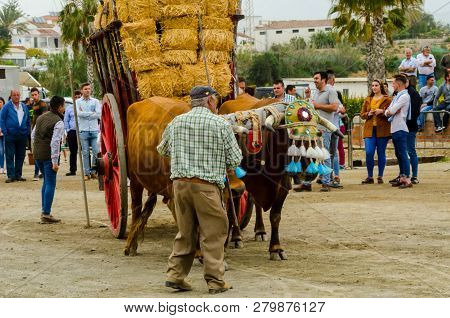 Almayate, Spain - April 21, 2018 Traditional Andalusian Contest Based On The Presentation Of The Abi