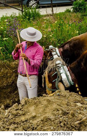 Almayate, Spain - April 21, 2018 Traditional Andalusian Contest Based On The Presentation Of The Abi