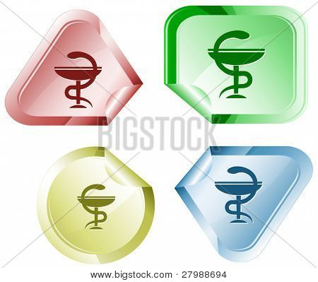 Simbolo di Pharma. Adesivo di vettore.