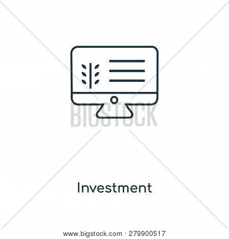 Investment Icon In Trendy Design Style. Investment Icon Isolated On White Background. Investment Vec