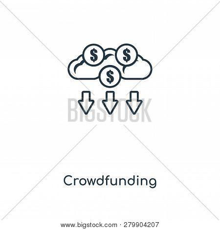 Crowdfunding Icon In Trendy Design Style. Crowdfunding Icon Isolated On White Background. Crowdfundi