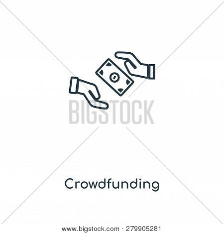 Crowdfunding Icon In Trendy Design Style. Crowdfunding Icon Isolated On White Background. Crowdfundi