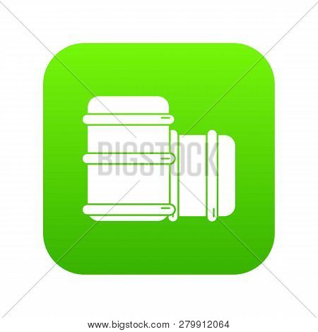 Paintball Barell Equipment Icon Green Isolated On White Background